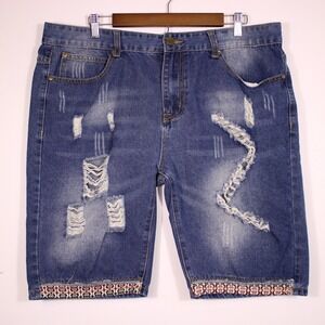 Fashion Jeanswear Jeans‎ Mens 39x11 Blue Faded Ripped Chino Qimu Fits38.75x10.5